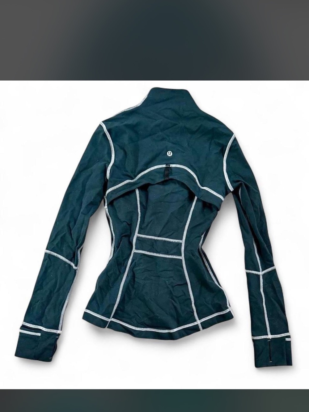 lululemon athletica blue Jacket with White Contrast Stitching